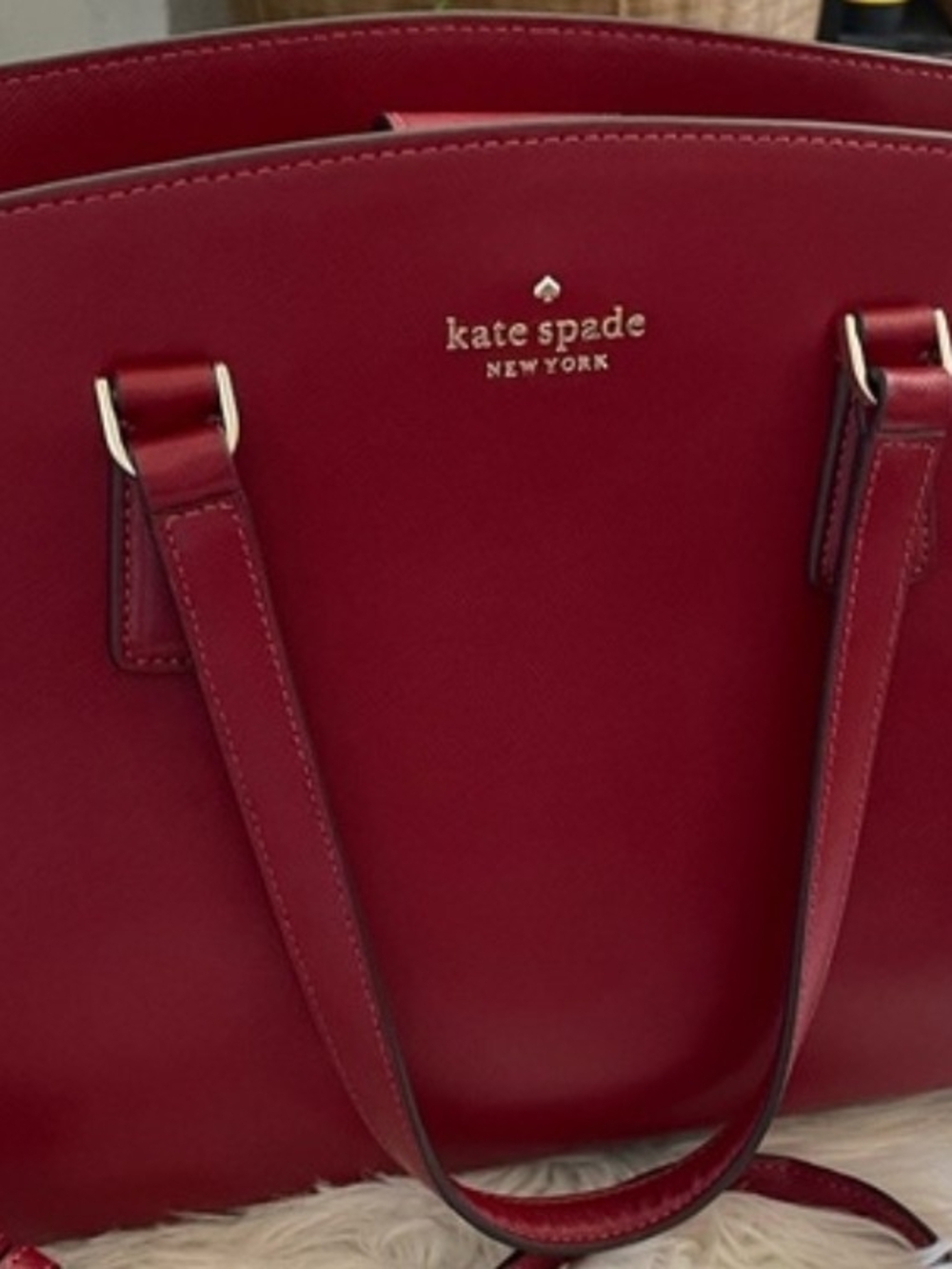 Kate Spade  New York Red Leather Crossbody Satchel